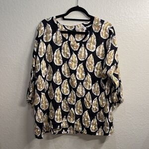 Masai Copenhagen Artsy‎ Abstract Tunic Top Womens XL Relaxed Lagenlook European
